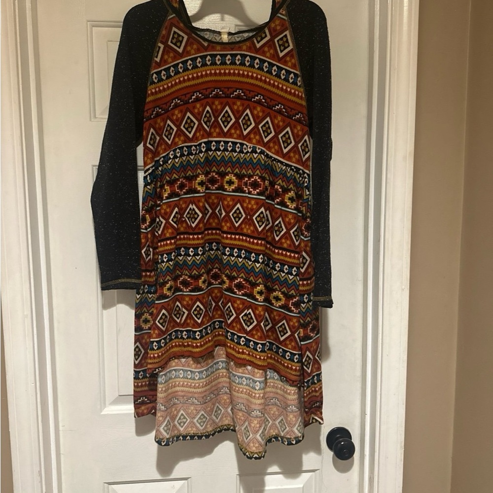Uncle Frank by Ivy Jane Aztec Hood Tribal Print Dress Women's Size Small Boho